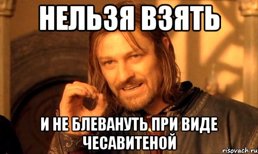 нельзя взять и не блевануть при виде Чесавитеной, Мем Нельзя просто так взять и (Боромир мем)