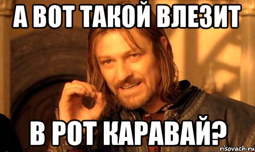 А вот такой влезит В рот каравай?, Мем Нельзя просто так взять и (Боромир мем)