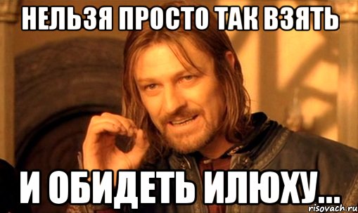 нельзя просто так взять и обидеть Илюху..., Мем Нельзя просто так взять и (Боромир мем)