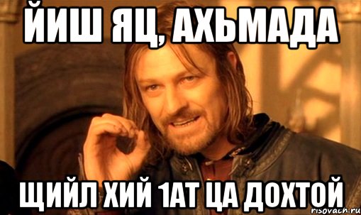 Йиш яц, Ахьмада Щийл хий 1ат ца дохтой, Мем Нельзя просто так взять и (Боромир мем)