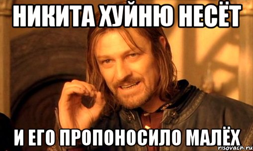 Никита хуйню несёт и его пропоносило малёх, Мем Нельзя просто так взять и (Боромир мем)