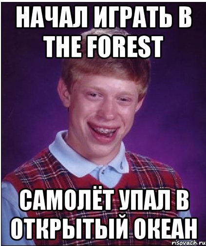 Начал играть в The Forest Самолёт упал в открытый океан