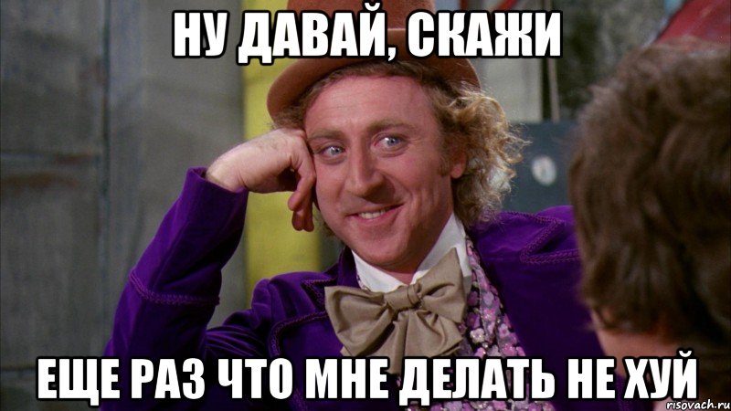 Ну давай, скажи Еще раз что мне делать не хуй, Мем Ну давай расскажи (Вилли Вонка)