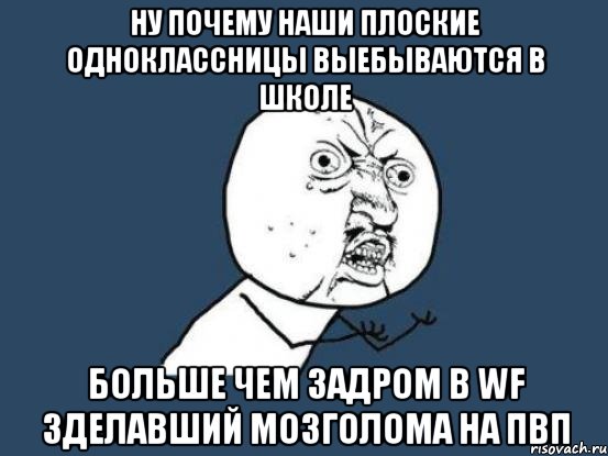 Ну почему наши плоские одноклассницы выебываются в школе Больше чем задром в WF зделавший мозголома на пвп, Мем Ну почему