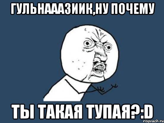 Гульнааазиик,ну почему ты такая тупая?:D, Мем Ну почему