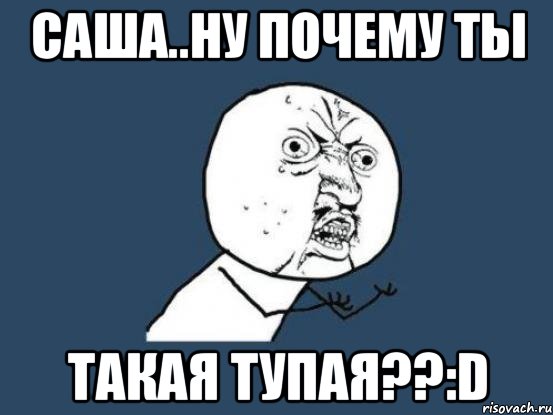 Саша..Ну почему ты такая тупая??:D, Мем Ну почему