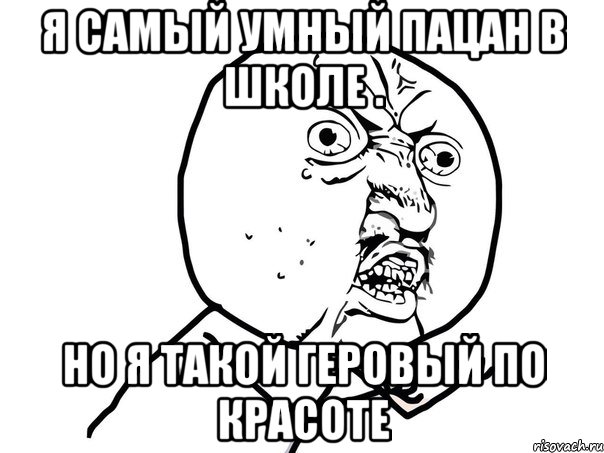 я самый умный пацан в школе . но я такой геровый по красоте, Мем Ну почему (белый фон)