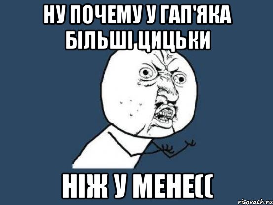 Ну почему у Гап'яка більші цицьки ніж у мене((, Мем Ну почему