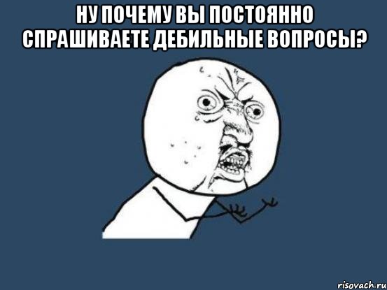 Ну почему вы постоянно спрашиваете дебильные вопросы? , Мем Ну почему