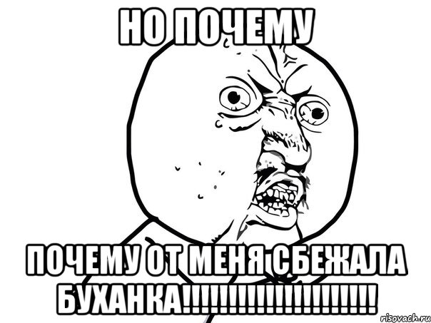 НО ПОЧЕМУ ПОЧЕМУ ОТ МЕНЯ СБЕЖАЛА БУХАНКА!!!!!!!!!!!!!!!!!!!!!, Мем Ну почему (белый фон)