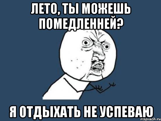 Лето, ты можешь помедленней? Я отдыхать не успеваю, Мем Ну почему