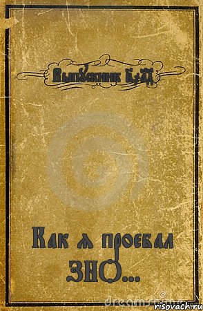 Выпускник 2014 Как я проебал ЗНО..., Комикс обложка книги