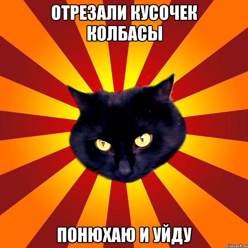 Отрезали кусочек колбасы Понюхаю и уйду