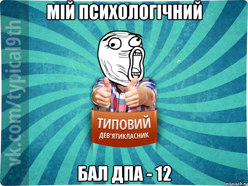 мій психологічний бал ДПА - 12