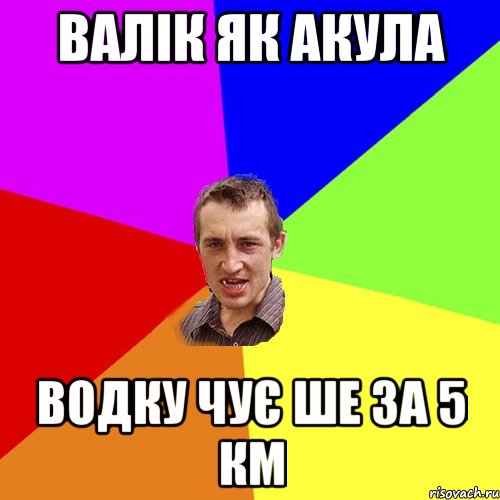 ВАЛІК ЯК АКУЛА ВОДКУ ЧУЄ ШЕ ЗА 5 КМ, Мем Чоткий паца