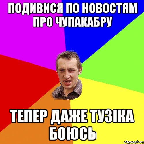 подивися по новостям про чупакабру тепер даже тузіка боюсь, Мем Чоткий паца