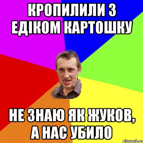 Кропилили з Едіком картошку Не знаю як жуков, а нас убило, Мем Чоткий паца