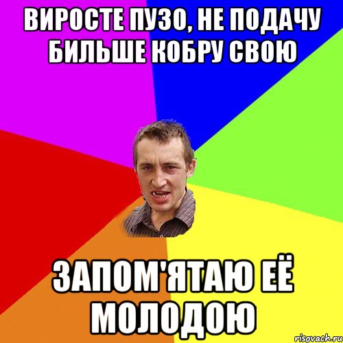 Виросте пузо, не подачу бильше кобру свою Запом'ятаю её молодою, Мем Чоткий паца