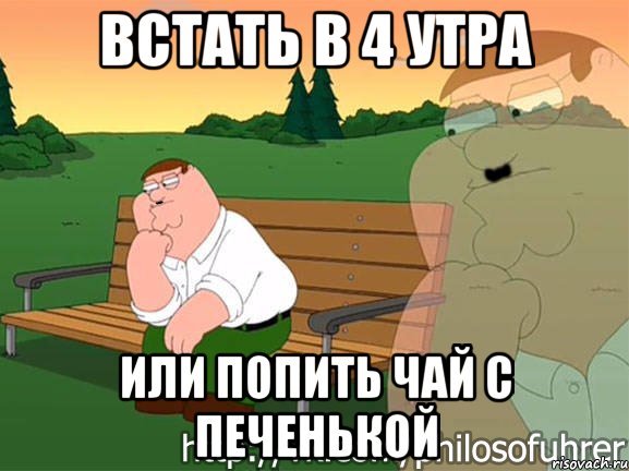 Встать в 4 утра Или попить чай с печенькой