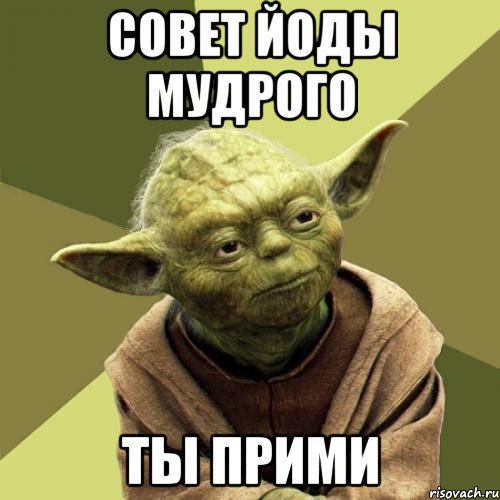 Совет йоды мудрого Ты прими