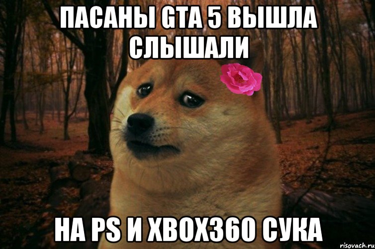Пасаны GTA 5 Вышла слышали На Ps и Xbox360 сука, Мем  SAD DOGE GIRL