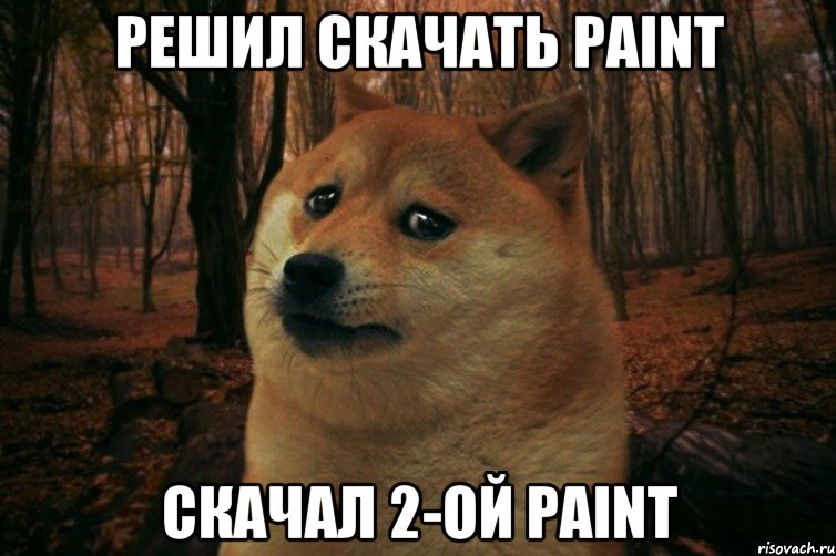 РЕШИЛ СКАЧАТЬ PAINT СКАЧАЛ 2-ОЙ PAINT, Мем SAD DOGE