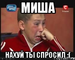 МИША НАХУЙ ТЫ СПРОСИЛ :(, Мем  Сашок Фокин
