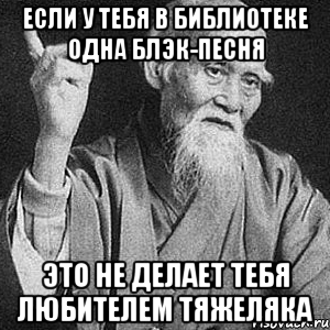 Если у тебя в библиотеке одна блэк-песня это не делает тебя любителем тяжеляка, Мем Монах-мудрец (сэнсей)