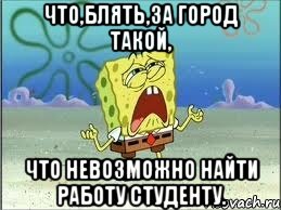 Что,блять,за город такой, что невозможно найти работу студенту., Мем Спанч Боб плачет