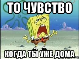 то чувство когда ты уже дома, Мем Спанч Боб плачет