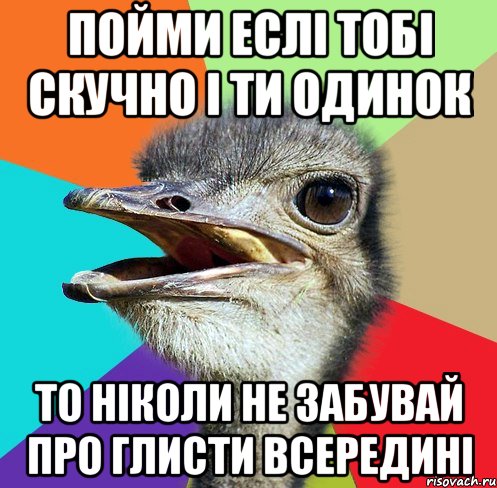 пойми еслі тобі скучно і ти одинок то ніколи не забувай про глисти всередині