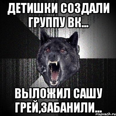 Детишки создали группу вк... Выложил Сашу Грей,забанили..., Мем Сумасшедший волк