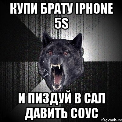 Купи брату iphone 5s и пиздуй в сал давить соус, Мем Сумасшедший волк