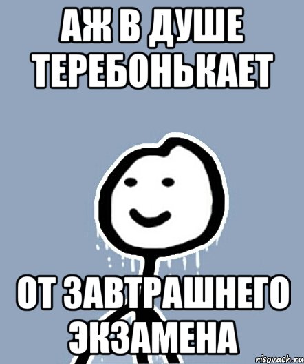 Аж в душе теребонькает от завтрашнего экзамена, Мем  Теребонька замерз