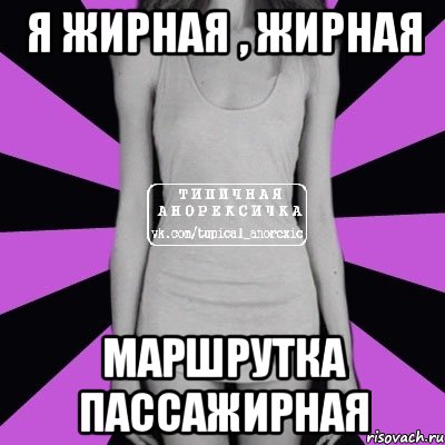 Я жирная , жирная Маршрутка пассажирная, Мем Типичная анорексичка