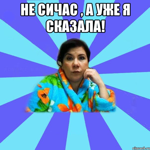 Не сичас , а уже я сказала! , Мем типичная мама