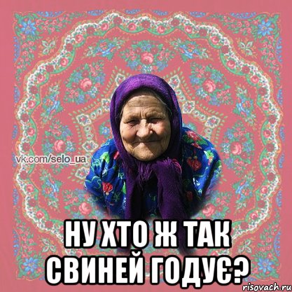  НУ ХТО Ж ТАК СВИНЕЙ ГОДУЄ?