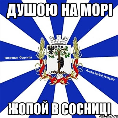 ДУШОЮ НА МОРІ ЖОПОЙ В СОСНИЦІ