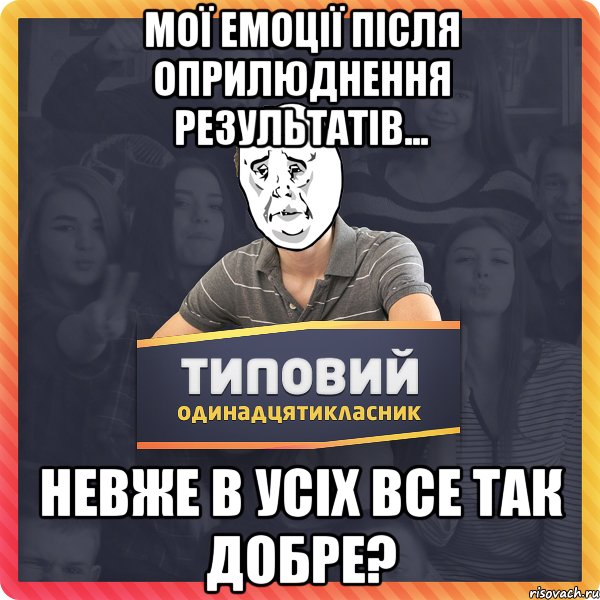 мої емоції після оприлюднення результатів... невже в усіх все так добре?