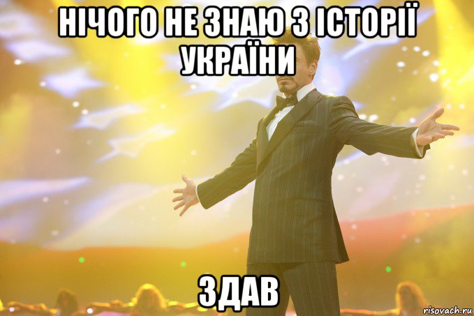 Нічого не знаю з історії України здав, Мем Тони Старк (Роберт Дауни младший)