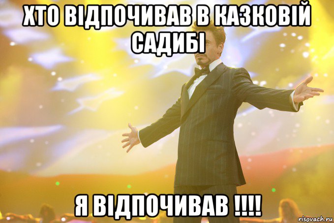 ХТО ВІДПОЧИВАВ В КАЗКОВІЙ САДИБІ Я ВІДПОЧИВАВ !!!!, Мем Тони Старк (Роберт Дауни младший)