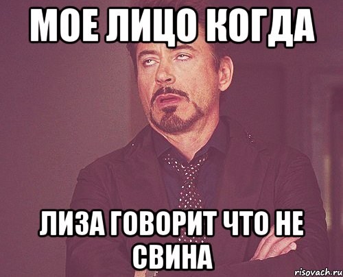 МОЕ ЛИЦО КОГДА ЛИЗА ГОВОРИТ ЧТО НЕ СВИНА, Мем твое выражение лица