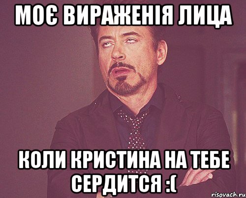 Моє вираженія лица Коли кристина на тебе сердится :(, Мем твое выражение лица