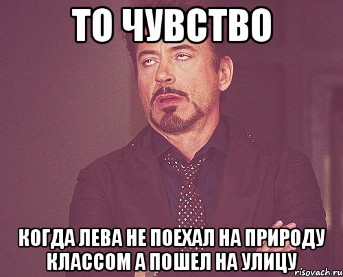 То чувство когда лева не поехал на природу классом а пошел на улицу, Мем твое выражение лица