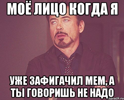 моё лицо когда я уже зафигачил мем, а ты говоришь не надо, Мем твое выражение лица