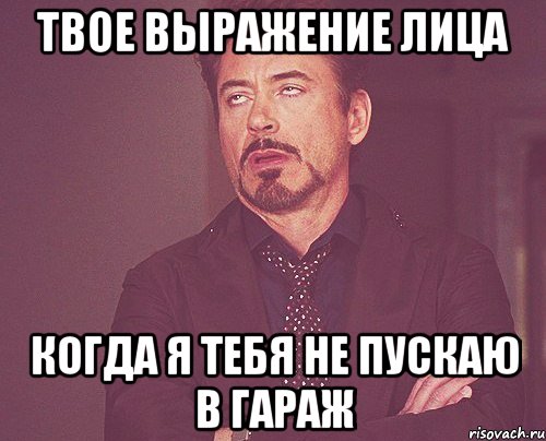 твое выражение лица Когда я тебя не пускаю в гараж, Мем твое выражение лица