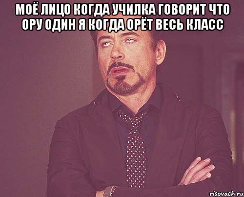 Моё лицо когда училка говорит что ору один я когда орёт весь класс , Мем твое выражение лица