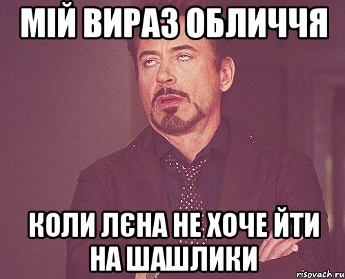 Мій вираз обличчя Коли Лєна не хоче йти на шашлики, Мем твое выражение лица