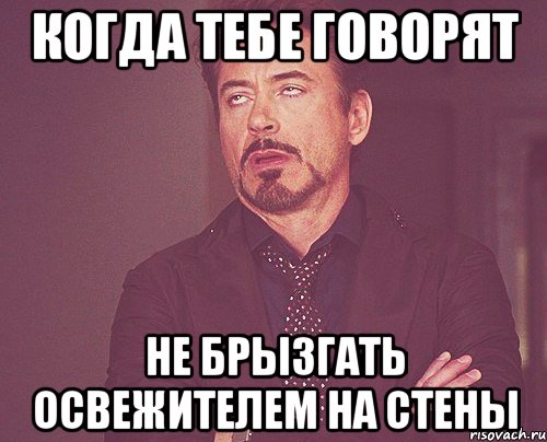 когда тебе говорят не брызгать освежителем на стены, Мем твое выражение лица