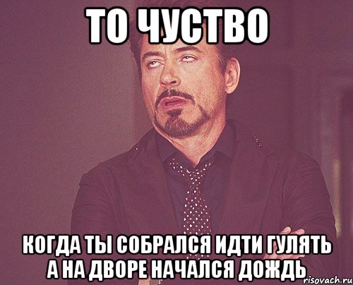 ТО ЧУСТВО когда ты собрался идти гулять а на дворе начался дождь, Мем твое выражение лица